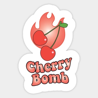 Cherry Bomb and Coral Flaming Design Sticker